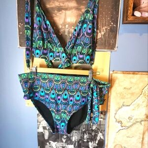 La Vie En Rose Aqua 2010s Peacock Blue Green Bikini SET